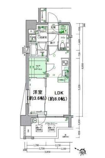 クリオ西横浜ブライトマークス(1LDK/5階)の間取り写真