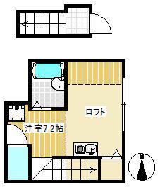 シャンブル大泉学園(ワンルーム/2階)の間取り写真