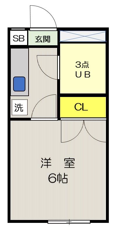 ハイツ宮本(1K/1階)の間取り写真