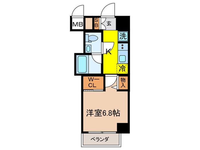 MYRIA RESIDENCE KOMAGOME(1K/5階)の間取り写真
