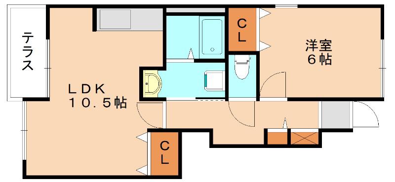 ルイシャトレ花見(1LDK/1階)の間取り写真
