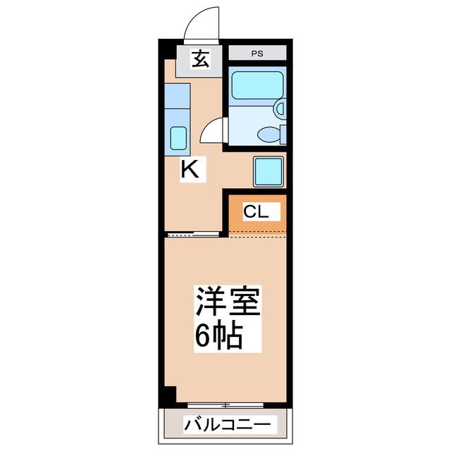 セントラルコーポ(1K/2階)の間取り写真