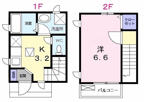 バルビゾンIII(1K/1階)の間取り写真