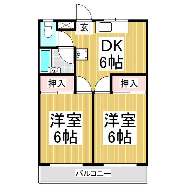セピアマンション(2DK/2階)の間取り写真