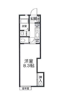 フォーシム北馬込(1K/2階)の間取り写真