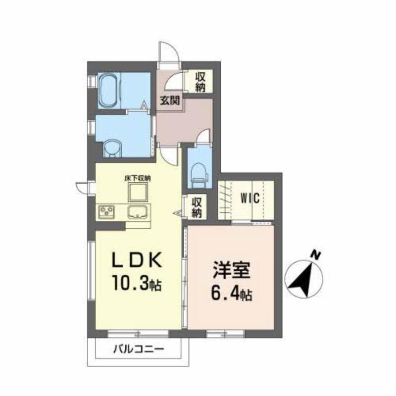 シャーメゾン千寿A(1LDK/1階)の間取り写真