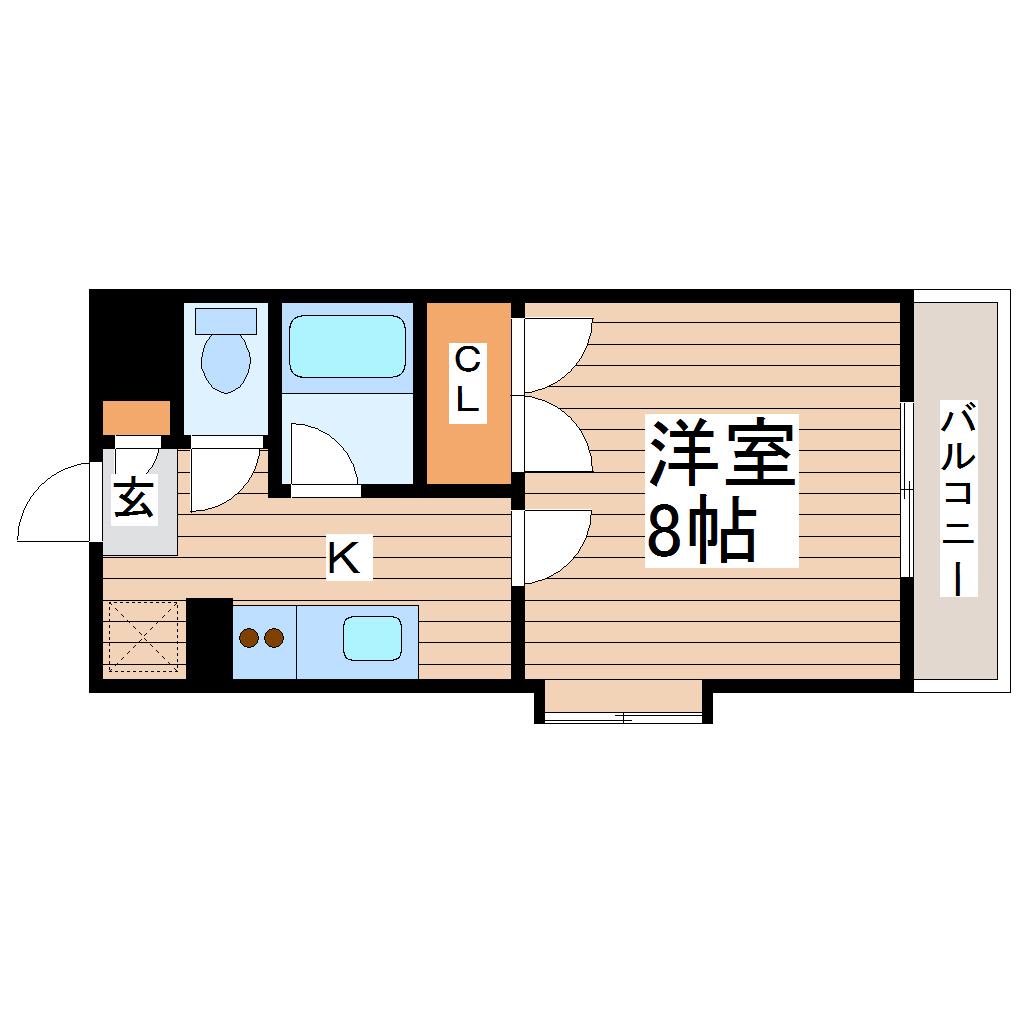 リバーヒルズ(1K/3階)の間取り写真