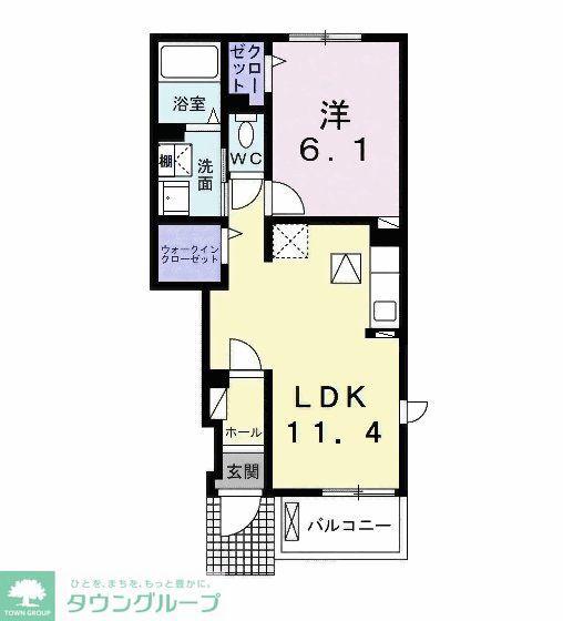 プロスペラーレ(1LDK/1階)の間取り写真