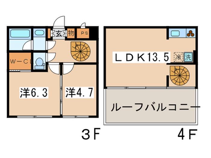 OZ-COURT(2LDK/3階)の間取り写真