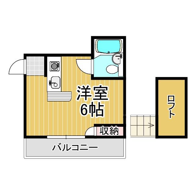 サンパレス東園田II(ワンルーム/2階)の間取り写真