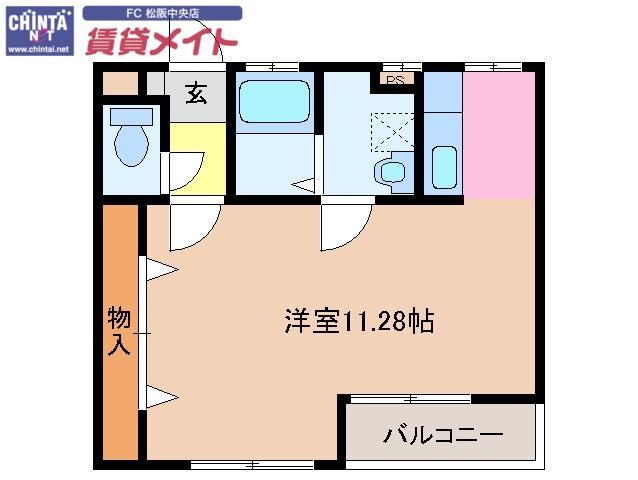 レジデンス小花(1K/1階)の間取り写真