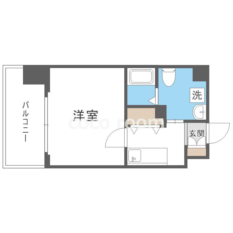 JPレジデンス大阪城東II(1K/5階)の間取り写真
