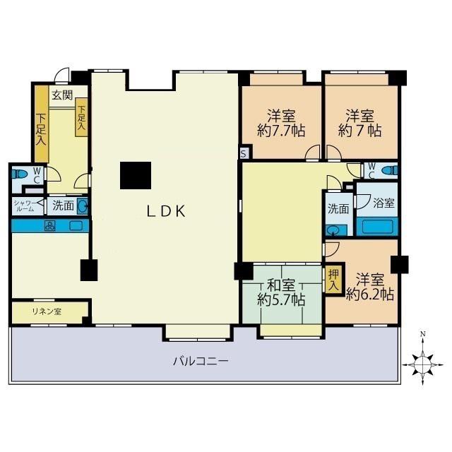 シーアンドシーハイツ海老名(4SLDK/1階)の間取り写真