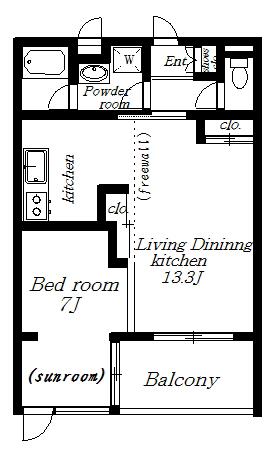 POSH FLAT(1LDK/1階)の間取り写真
