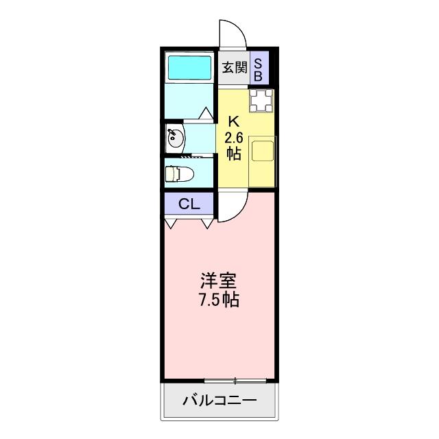 アテレーゼ上福岡(1K/1階)の間取り写真