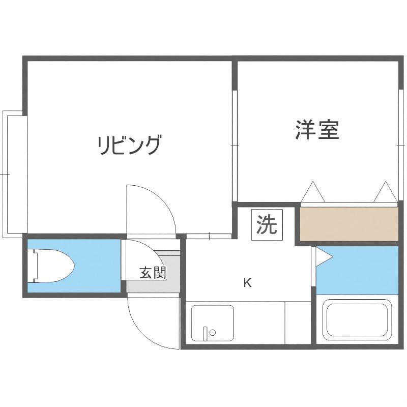 クウォリアII(1DK/3階)の間取り写真