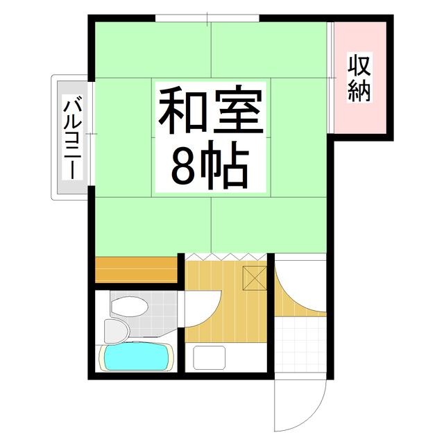 コーポとねがわ(1K/2階)の間取り写真