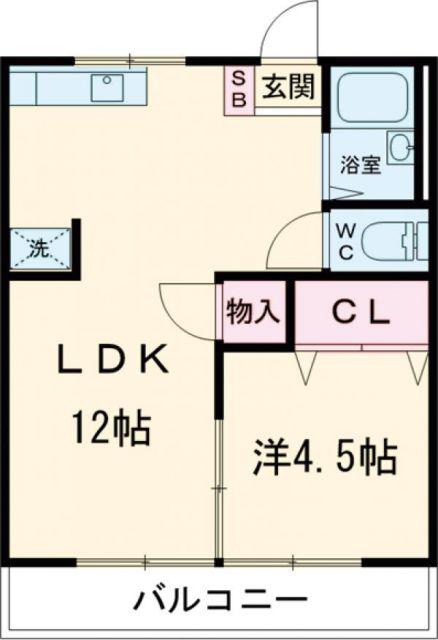 メゾンいしかわ(1LDK/1階)の間取り写真