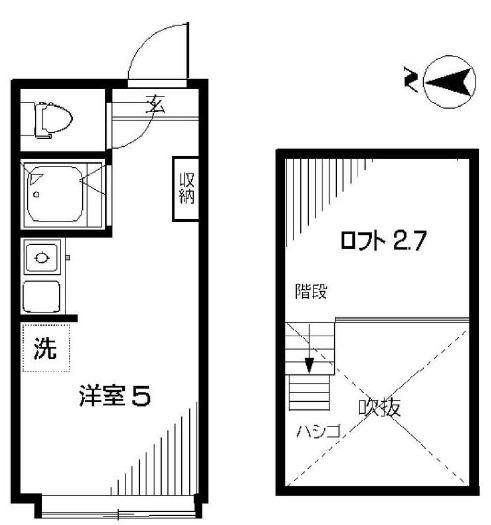 アーバンプレイス鷺宮B棟(ワンルーム/2階)の間取り写真