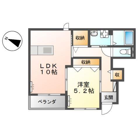 リバティハイツ(1LDK/1階)の間取り写真