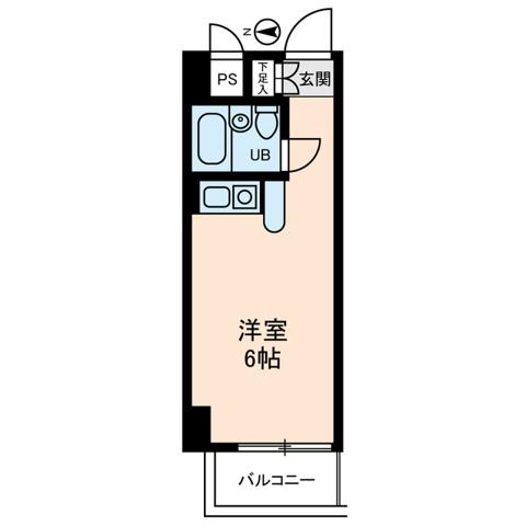インディビレッジ(ワンルーム/6階)の間取り写真