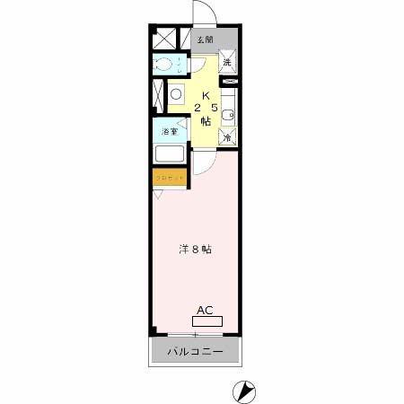 オレンジコート西心斎橋(1K/3階)の間取り写真