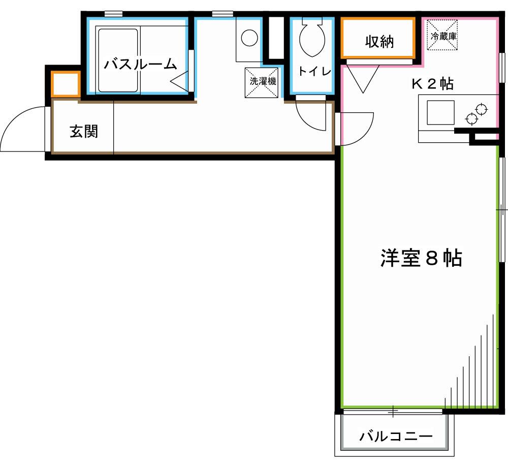アンティークオギクボ(ワンルーム/1階)の間取り写真