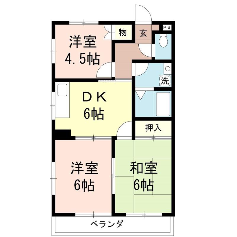 メゾンアーバン(3DK/1階)の間取り写真