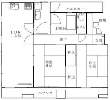 サンビラ青木(2LDK/2階)の間取り写真