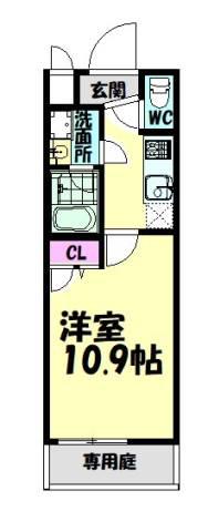 フジパレス津久野II番館(1K/2階)の間取り写真