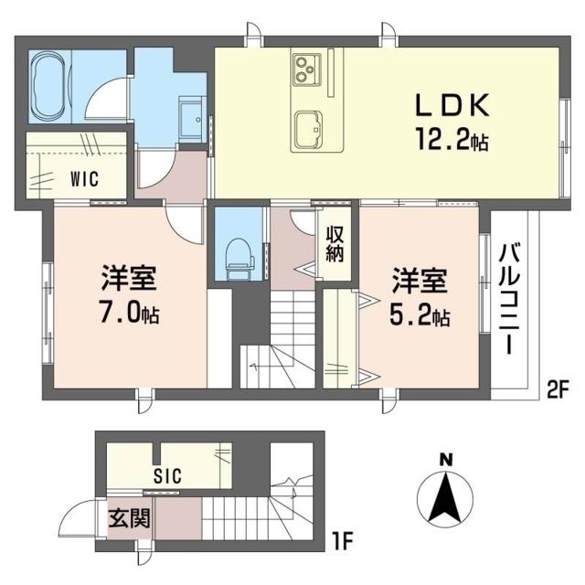 マーサ日吉(2LDK/1階)の間取り写真