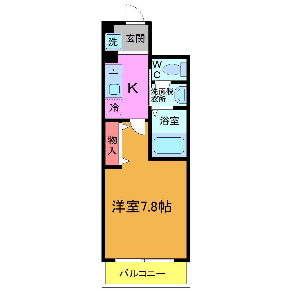 PALAZZO(1K/2階)の間取り写真