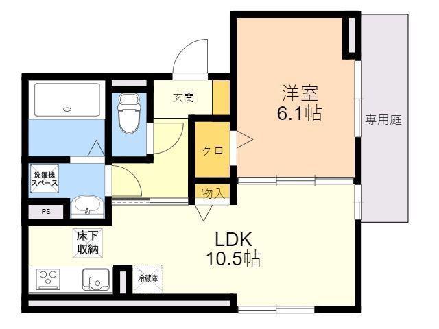 コンフォール・ロジェ(1LDK/1階)の間取り写真