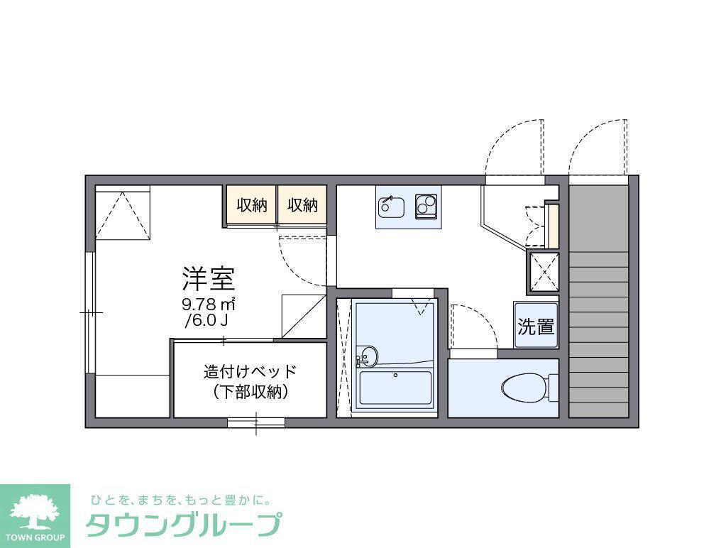 レオパレス末広(1K/1階)の間取り写真