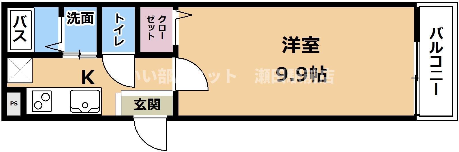 アークリード由美浜(1K/2階)の間取り写真