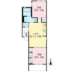アンジュ―四天王寺(2LDK/3階)の間取り写真