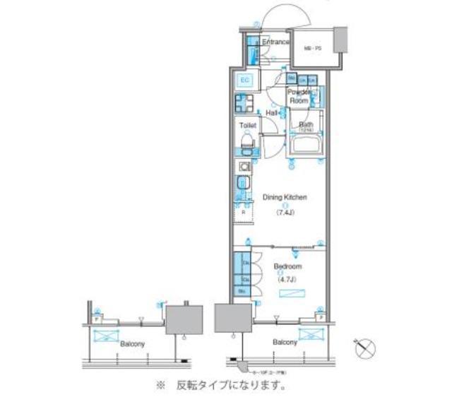 パークアクシス豊洲キャナル(1DK/12階)の間取り写真