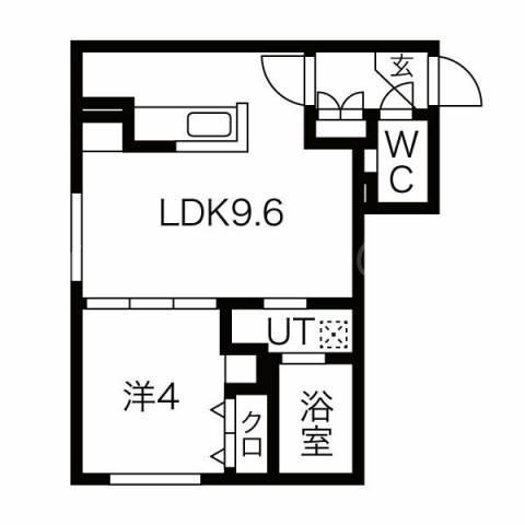 アズールVIII(1LDK/1階)の間取り写真