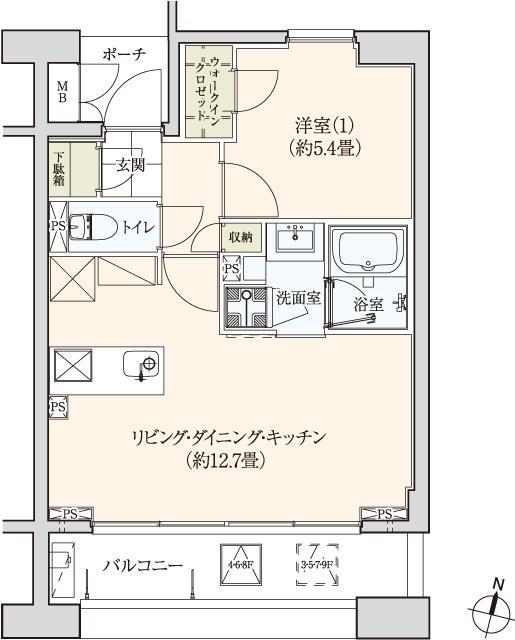 イグレクス(1LDK/2階)の間取り写真