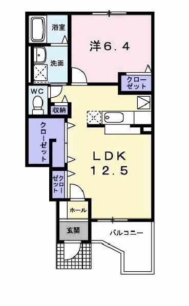 プロムナード(1LDK/1階)の間取り写真