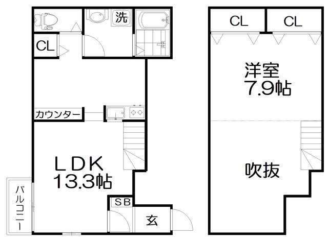 京阪本線 萱島駅 徒歩6分 2階建 築6年(1LDK/1階)の間取り写真