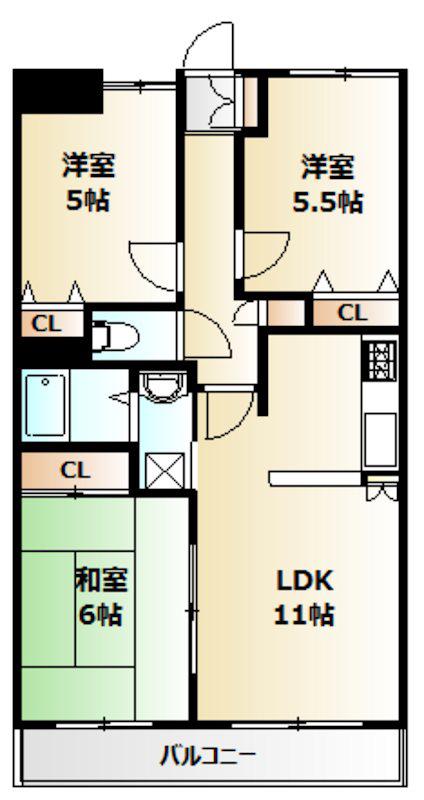 メテオール妙典(3LDK/1階)の間取り写真