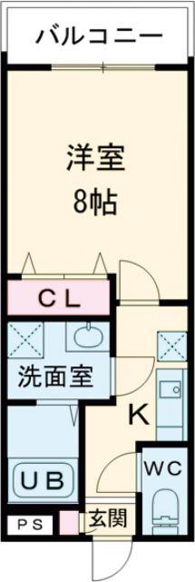 コンタシオンV(1K/3階)の間取り写真