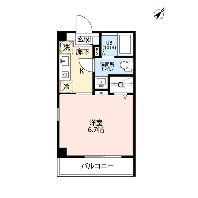 BRIGHTEN新中野(1K/2階)の間取り写真
