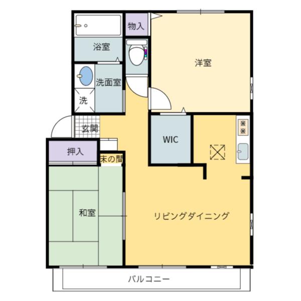 グレースヴィラ(2LDK/1階)の間取り写真