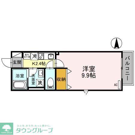 パーソネイジ・インスラ草加(1K/2階)の間取り写真