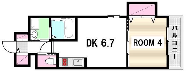 KATAYAMA BLDG.23(1LDK/2階)の間取り写真