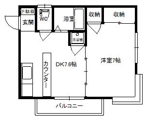 代栄パレスNO.28(1DK/2階)の間取り写真