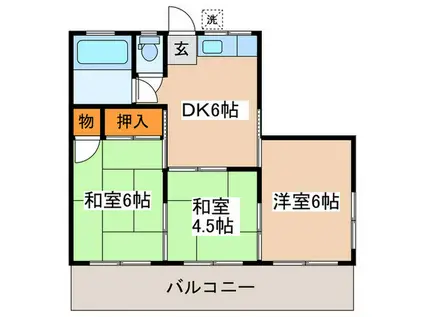 第二新栄荘(3DK/2階)の間取り写真