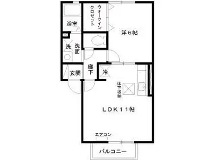 ゼフィール愛宕(1LDK/1階)の間取り写真